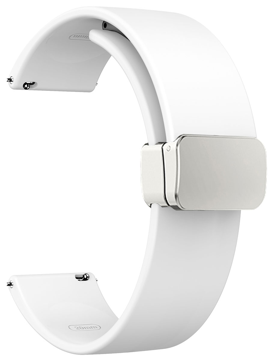 Tiera silicone band with magnetic clasp white 20 mm 