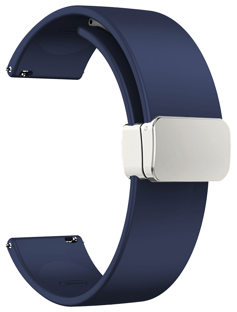 Tiera silicone band with magnetic clasp dark blue 20 mm 