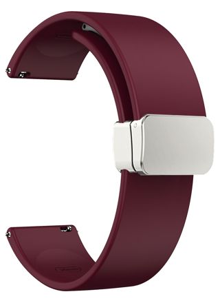 Tiera silicone band with magnetic clasp burgundy 20 mm 