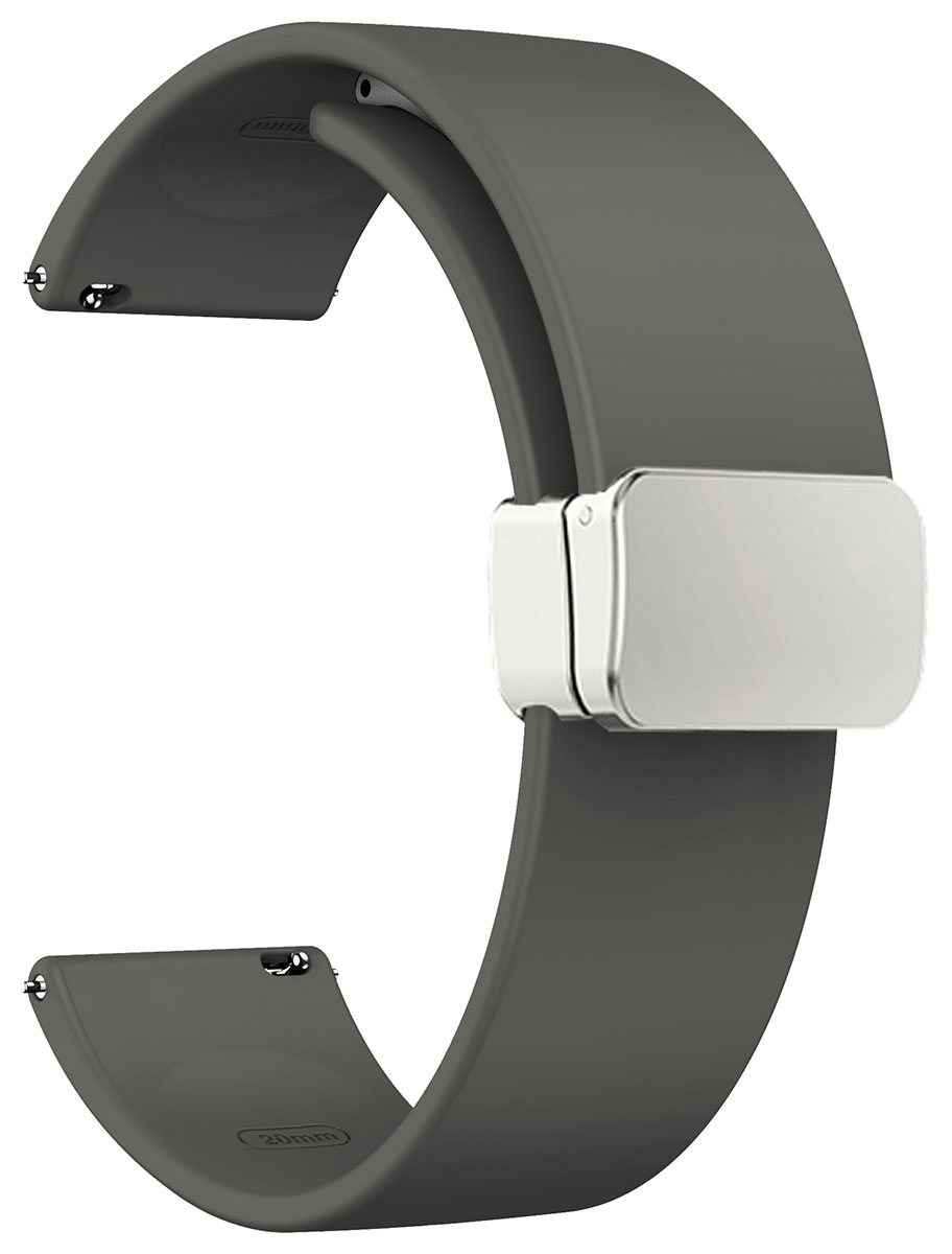 Tiera silicone band with magnetic clasp gray 20 mm 