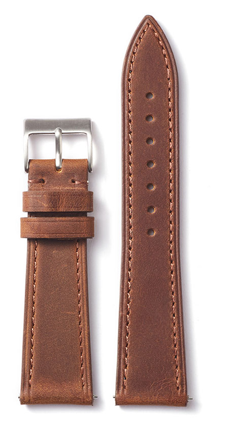 Tiera leather strap dark brown 22 mm