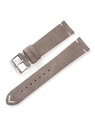 Tiera leather strap with v-stitching gray