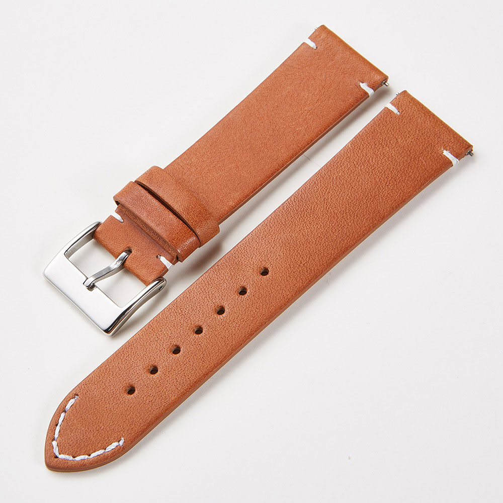 Tiera light brown leather strap with quick release 16 mm