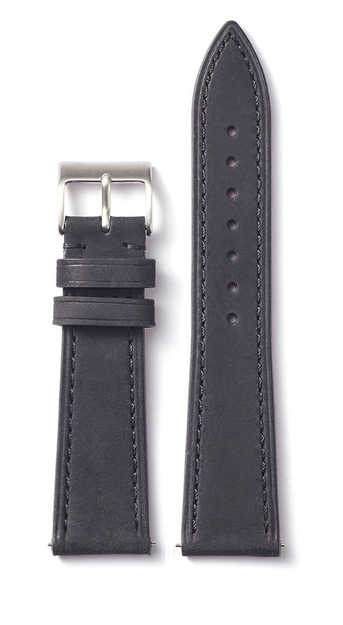 Tiera leather strap black 18 mm