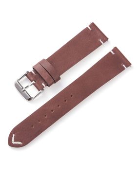 Tiera leather strap with v-stitching dark brown