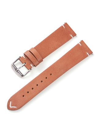 Tiera leather strap with v-stitching light brown