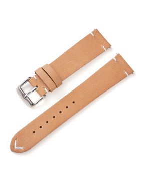 Tiera leather strap with v-stitching khaki