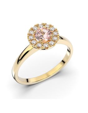 Festive Isabella morganite halo diamond ring 594-042M-KK