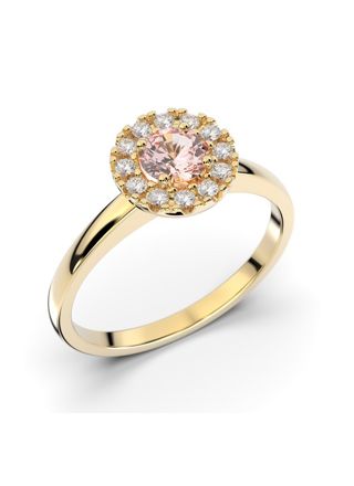 Festive Isabella morganite halo diamond ring 594-042M-KK