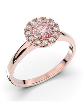 Festive Isabella morganite halo diamond ring 594-042M-PK