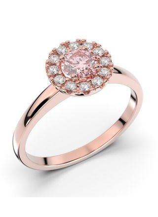 Festive Isabella morganite halo diamond ring 594-042M-PK