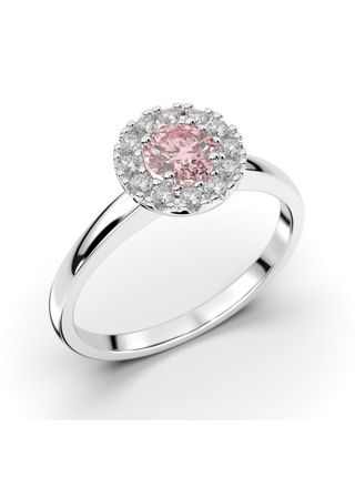Festive Isabella morganite halo diamond ring 594-042M-VK