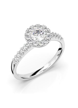 Festive Isabella halo diamond ring 595-052-VK