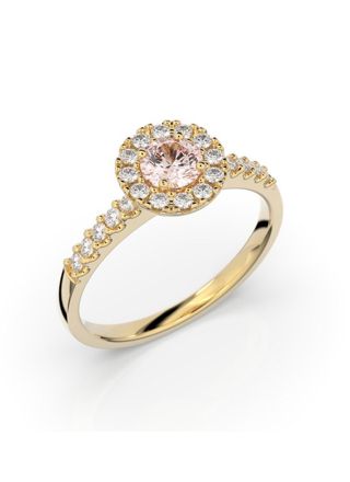 Festive Isabella morganite halo diamond ring 595-052M-KK