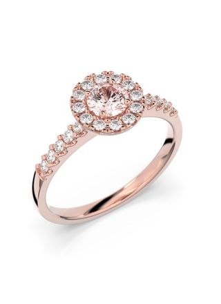 Festive Isabella morganite halo diamond ring 595-052M-PK
