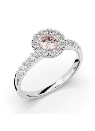 Festive Isabella morganite halo diamond ring 595-052M-VK