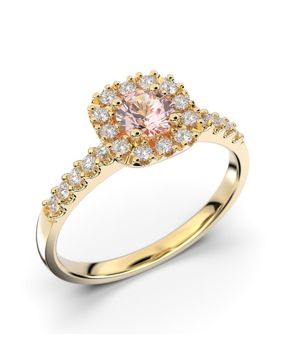 Festive Josefiina morganite halo diamond ring 597-052M-KK