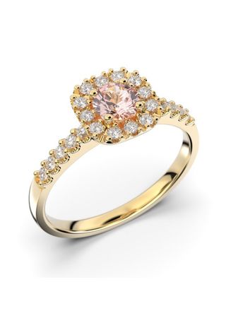 Festive Josefiina morganite halo diamond ring 597-052M-KK
