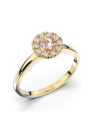 Festive Annabella morganite halo diamond ring 598-028M-KK