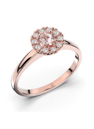 Festive Annabella morganite halo diamond ring 598-028M-PK