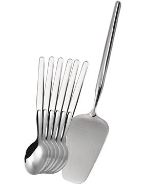 Tapio Wirkkala Marski cake server and six coffee spoons 598-234-1+6