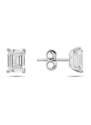 Lykka Casuals baquette silver earrings
