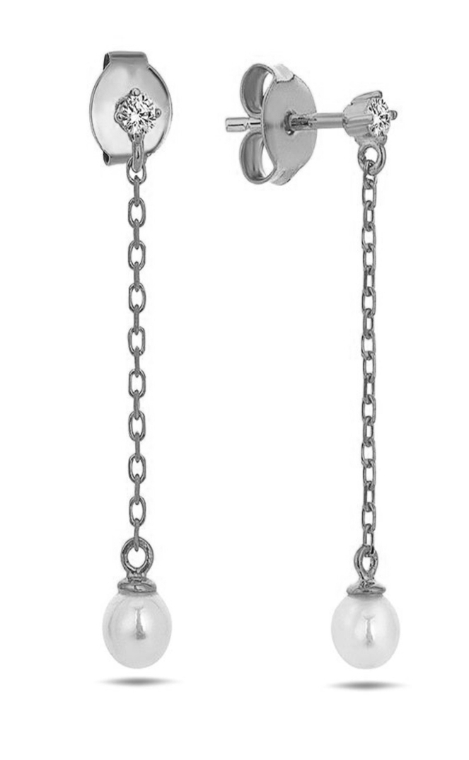 Lykka Pearls pearl earrings with chain 