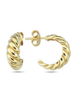Lykka Casuals twisted gold plated creole silverhoops 
