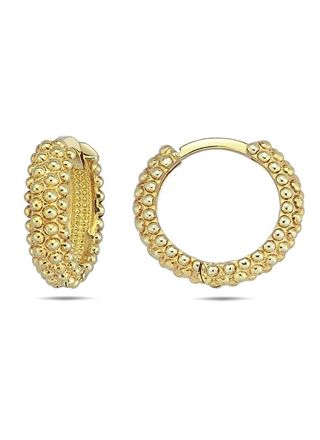 Lykka Casuals gold plated bubble silver hoops 