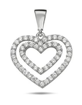 Lykken Hearts heart pendant pave in silver