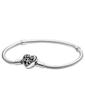 Pandora Moments Family Tree Heart & Snake Chain Bracelet 598827C01