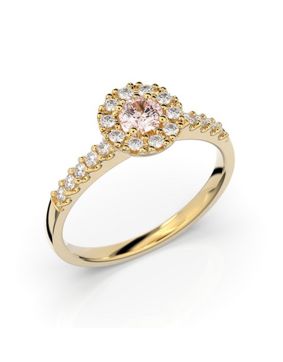 Festive Annabella morganite halo diamond ring 599-038M-KK