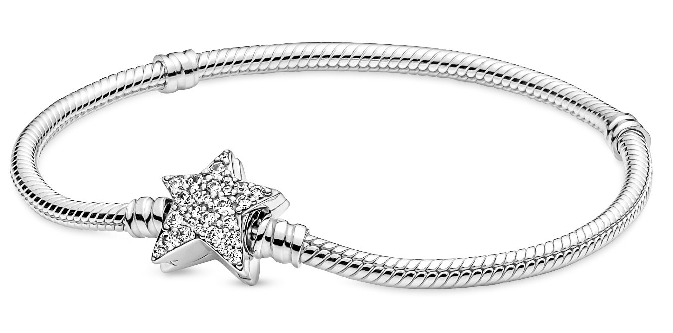 Pandora Moments Star Clasp Snake Chain Bracelet 599639C01