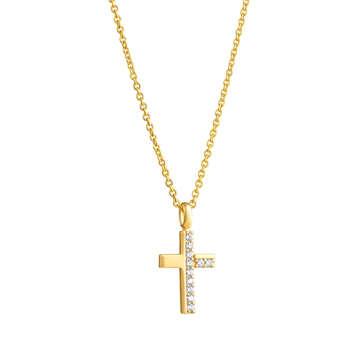 Lempikoru Moment of Joy gold-plated silver cross necklace 59 012 01 500