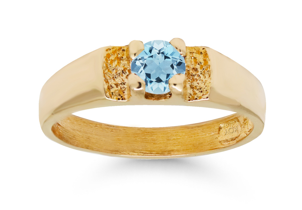 Gold babtism ring 6003aqua