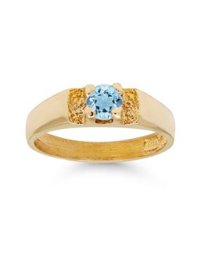 Gold babtism ring 6003aqua