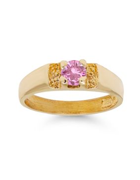 Gold babtism ring 6003pink