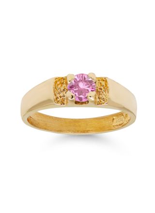 Gold babtism ring 6003pink