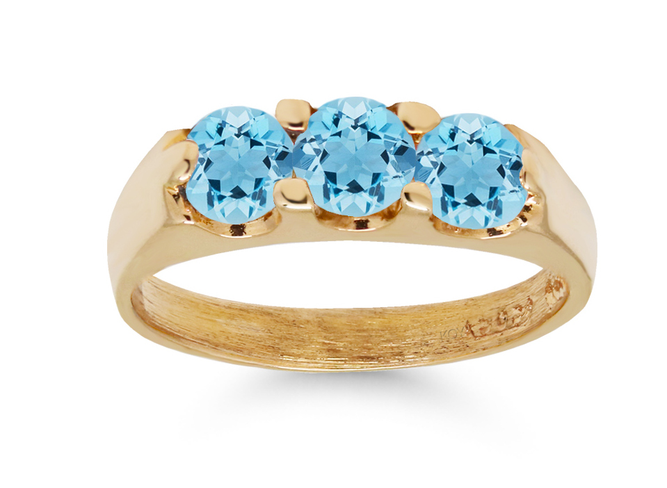Gold babtism ring 6014aqua