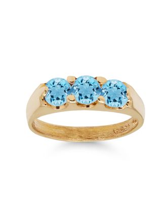 Gold babtism ring 6014aqua