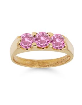 Gold babtism ring 6014pink