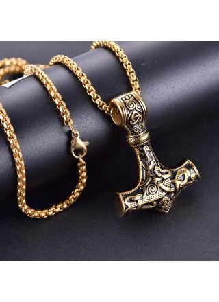 Varia Design Thor's Hammer Necklace Gold-Gold