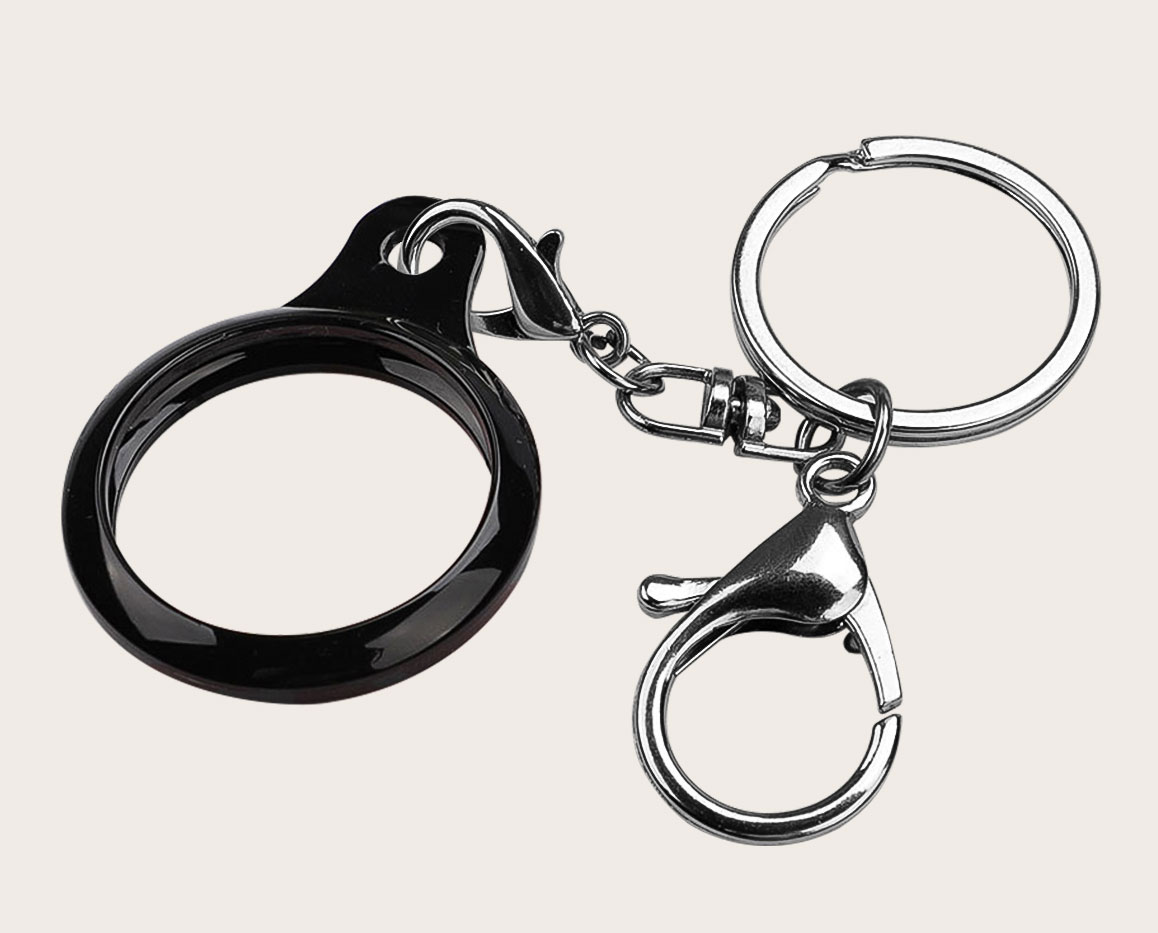 Tiera muovinen Apple AirTag key ring black