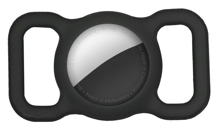 Tiera Apple AirTag dog and cat collar holder black