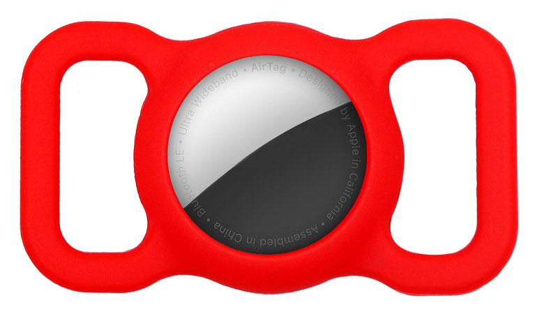 Tiera Apple AirTag collar holder red