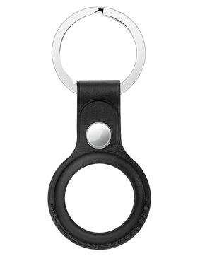 Tiera leather Apple AirTag key ring black
