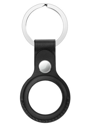 Tiera leather Apple AirTag key ring black