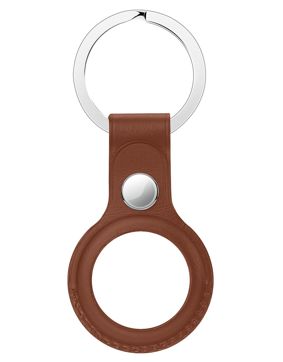 Tiera leather Apple AirTag key ring brown