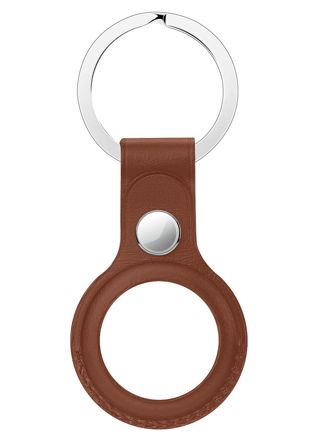 Tiera leather Apple AirTag key ring brown