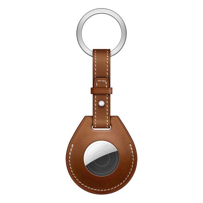 Tiera leather Apple AirTag cover key ring with loop=